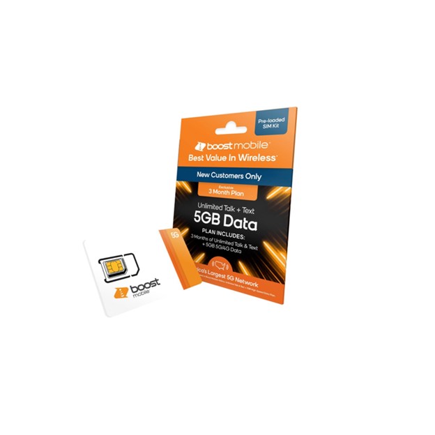 Boost Mobile Three Months 5GB Plan SIM Card Kit